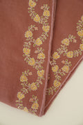 Kashmir Loom Inaya Borderdar Hand Embroidered Pashmina Stole French Rose