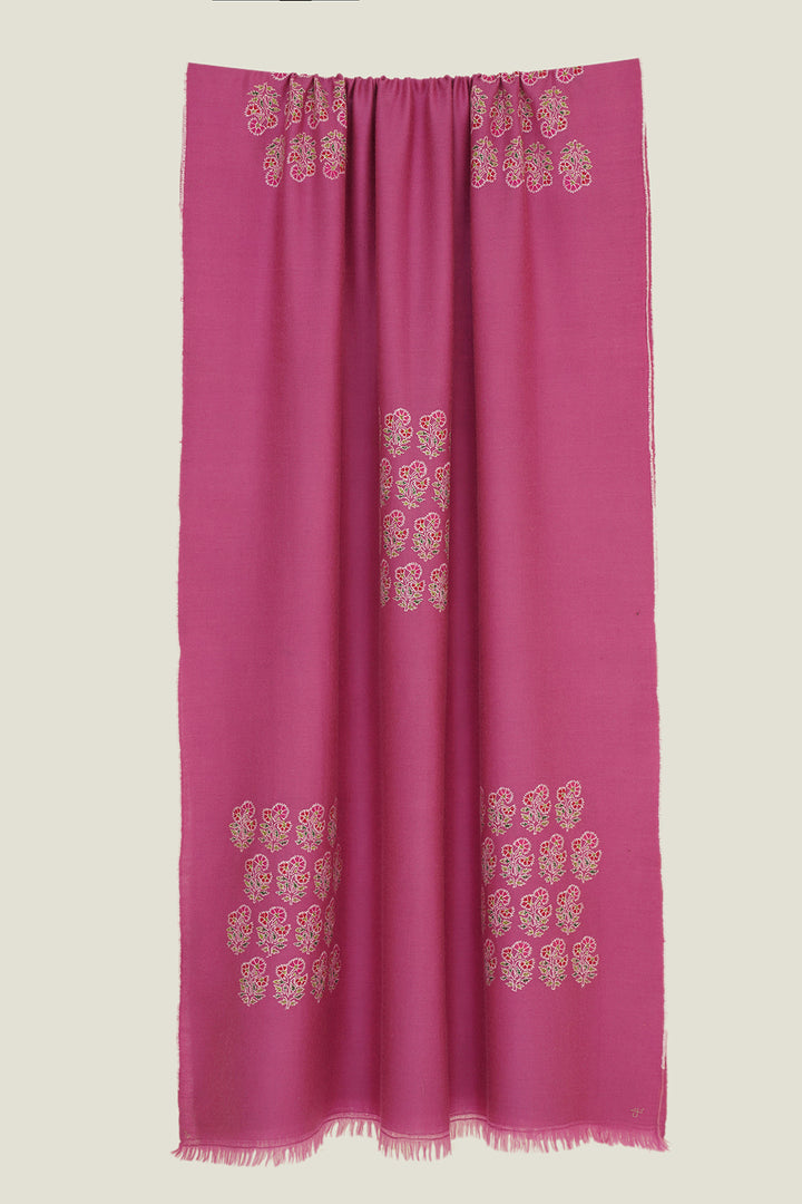 Butidar Hand Embroidered Pashmina Stole | Kashmir Loom