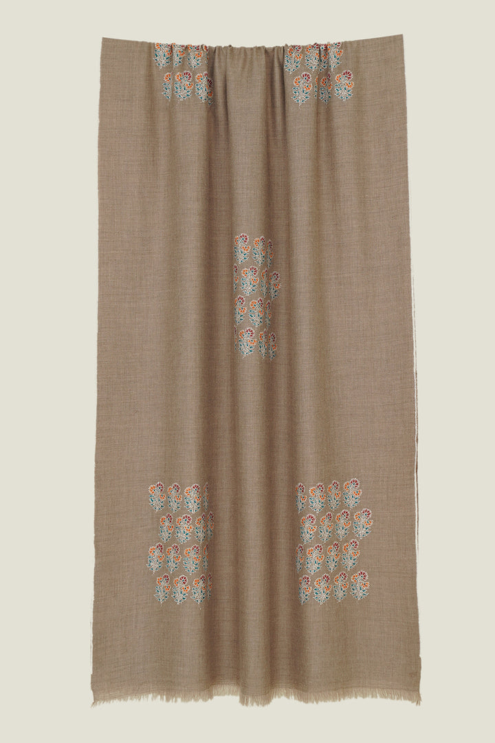 Butidar Hand Embroidered Pashmina Stole | Kashmir Loom