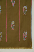 Kashmir Loom Ziah Khatrast Hand Embroidered Pashmina Stole Fern