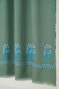 Kashmir Loom Gulwafa Palledar Hand Embroidered Pashmina Stole Beryl