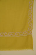 Kashmir Loom Inaya Borderdar Hand Embroidered Pashmina Stole Matcha