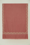 Kashmir Loom Inaya Borderdar Hand Embroidered Pashmina Stole French Rose