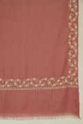 Kashmir Loom Inaya Borderdar Hand Embroidered Pashmina Stole French Rose