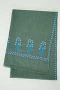 Kashmir Loom Gulwafa Palledar Hand Embroidered Pashmina Stole Beryl