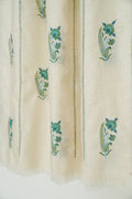 Kashmir Loom Ziah Khatrast Hand Embroidered Pashmina Stole Ivory