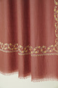 Kashmir Loom Inaya Borderdar Hand Embroidered Pashmina Stole French Rose