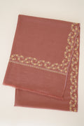 Kashmir Loom Inaya Borderdar Hand Embroidered Pashmina Stole French Rose