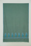 Kashmir Loom Gulwafa Palledar Hand Embroidered Pashmina Stole Beryl
