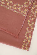 Kashmir Loom Inaya Borderdar Hand Embroidered Pashmina Stole French Rose