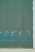 Kashmir Loom Gulwafa Palledar Hand Embroidered Pashmina Stole Beryl