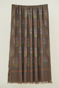 Kashmir Loom Kani Daisy Buta Hand Woven Pashmina  Shawl Coffee Blue