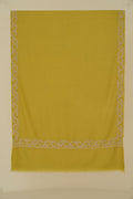 Kashmir Loom Inaya Borderdar Hand Embroidered Pashmina Stole Matcha