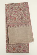 Sozni Neem Jamawar Hand Embroidered Pashmina Shawl Natural