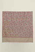 Sozni Neem Jamawar Hand Embroidered Pashmina Shawl Natural