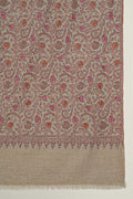 Sozni Neem Jamawar Hand Embroidered Pashmina Shawl Natural