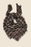 Kashmir Loom Gingham Cashmere Neck Scarf 100 x 100 cms