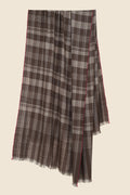 Kashmir Loom Gingham Cashmere Shawl 100 x 215 cms