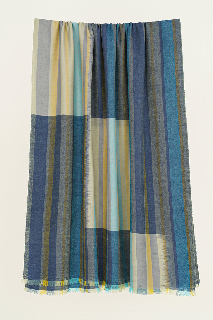 Handwoven Cashmere Ikat Shawl | Kashmir Loom