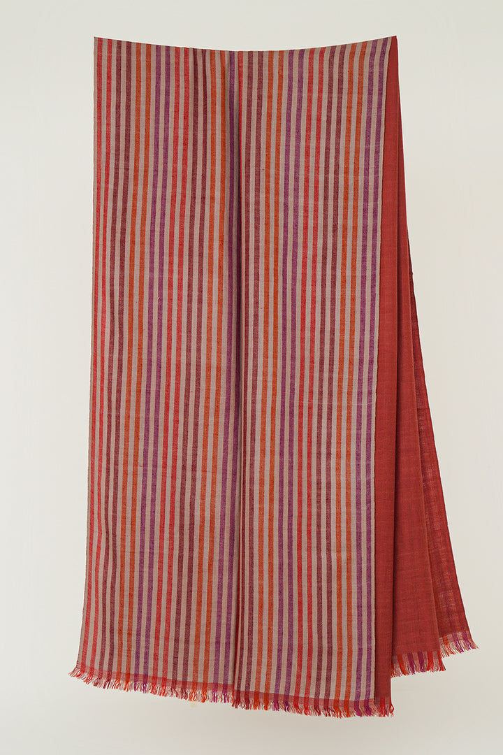 Cashmere Oversize Stripes Shawl | Kashmir Loom