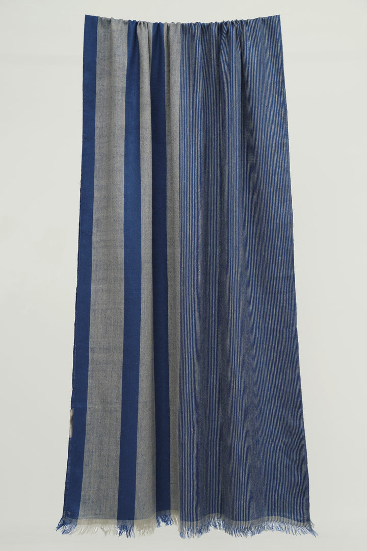 Kashmir Loom | Graphik Midnight Sage Stole