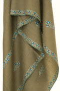 Sozni Samina Khatrast Butidar Hand Embroidered Pashmina Stole Mint