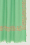 Kashmir Loom Sozni Rida Jaali Baildar Hand Embroidered Pashmina Stole Marine
