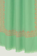 Kashmir Loom Sozni Rida Jaali Baildar Hand Embroidered Pashmina Stole Marine