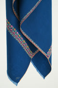 Kashmir Loom Sozni Resham Gulnoosh Hand Embroidered Pashmina Shawl Indigo