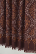 Kashmir Loom Kani Gumbandar Jama Hand Woven Large Pashmina Shawl Brown