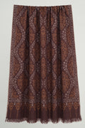 Kashmir Loom Kani Gumbandar Jama Hand Woven Large Pashmina Shawl Brown