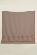 Kashmir Loom Sozni Hana Palledar Buta Hand Embroidered Pashmina Shawl Mink