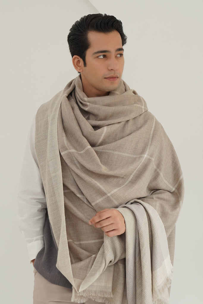 Handwoven Cashmere Double Side Oversize Shawl | Kashmir Loom