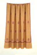 Kashmir Loom Sozni Hayat Butidar Hand Embroidered Pashmina Shawl Camel