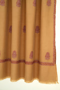Kashmir Loom Sozni Hayat Butidar Hand Embroidered Pashmina Shawl Camel