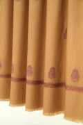 Kashmir Loom Sozni Hayat Butidar Hand Embroidered Pashmina Shawl Camel