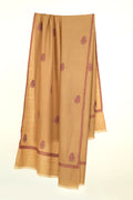 Kashmir Loom Sozni Hayat Butidar Hand Embroidered Pashmina Shawl Camel