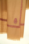 Kashmir Loom Sozni Hayat Butidar Hand Embroidered Pashmina Shawl Camel