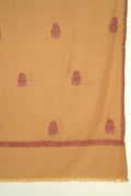 Kashmir Loom Sozni Hayat Butidar Hand Embroidered Pashmina Shawl Camel