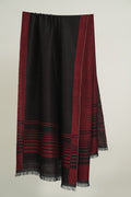 Kashmir Loom Horizon Cashmere Shawl Beetroot Black