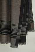 Kashmir Loom Horizon Cashmere Shawl Natural Black