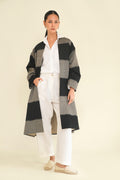 Tableau Ikat Cashmere Coat Cast Black