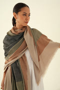 Kashmir Loom Inlay Cashmere Oversize Shawl 130 x 260 cms