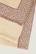 Sozni Machi Buti Dordar Hand Embroidered Pashmina Shawl Ivory