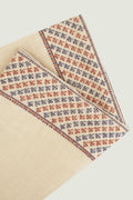 Sozni Machi Buti Dordar Hand Embroidered Pashmina Shawl Ivory
