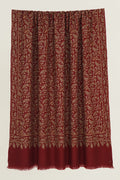 Kashmir Loom Sozni Jaaldar Hand Embroidered Pashmina Shawl Red