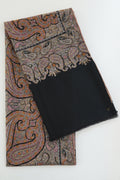 Kashmir Loom Sozni Resham Jamawar Hand Embroidered Pashmina Shawl Black