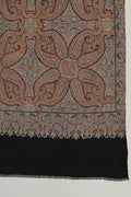 Kashmir Loom Sozni Resham Jamawar Hand Embroidered Pashmina Shawl Black