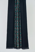Kashmir Loom Kani Haft Bail Hand Woven Cashmere Scarf Black Teal