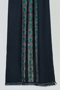 Kashmir Loom Kani Haft Bail Hand Woven Cashmere Scarf Black Teal